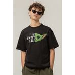 Fuddy Moda Starwars Grogu The Sweet Face Baskılı Tişört, Erkek-Kadın Baby Yoda Baskılı T-Shirt - Siyah