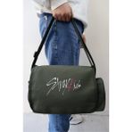 Fuddy Moda Straykids Yazılı Postacı Çantası, Unisex K Pop Baskı Omuz Çantası - Haki - 38x25x9
