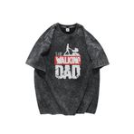 Fuddy Moda The Walking Dad Yazılı Yıkamalı Tişört, Oversize Babalar Günü Temalı Vintage T-Shirt