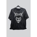 Fuddy Moda Unisex Berserk Guts Eskitme Tişört, Oversize Anime Baskılı Yıkamalı T-Shirt - 4XL - Siyah