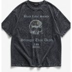 Fuddy Moda Unisex Black Label Society Baskılı Yıkamalı Tişört, Oversize Rock Band Temalı Vintage Tshirt - Siyah - XS