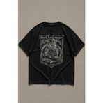 Fuddy Moda Unisex Black Label Society Vintage Baskılı Bisiklet Yaka Tişört, Oversize Rock Band Temalı Tshirt - Siyah - 3XL