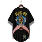 Fuddy Moda Unisex BLINK-182 Since 92 Sırt Baskılı Tişört, Oversize Rock Band Temalı Bisiklet Yaka T-Shirt - Siyah