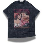 Fuddy Moda Unisex Call Me Hot, Not Pretty Yazılı Yıkamalı T-Shirt, Oversize Chappell Roan Temalı Retro Tişört - Siyah - 3XL