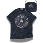 Fuddy Moda Unisex Chris Breezy Ense Baskılı Yıkamalı T-Shirt, Oversize Chris Brown Temalı Vintage Tişört - Siyah - 2XL