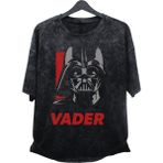 Fuddy Moda Unisex Darth Vader Baskılı Yıkamalı Tişört, Oversize Star Wars Baskılı Vintage T-Shirt - XS - Siyah