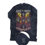 Fuddy Moda Unisex Guns N Roses Sırt Baskılı Yıkamalı Tişört, Oversize Rock-Metal Baskılı Vintage T-Shirt - XL - Siyah