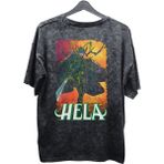 Fuddy Moda Unisex Hela Baskılı Yıkamalı Tişört, Oversize Marvel Comics Baskılı Vintage T-Shirt - 2XL - Siyah