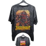 Fuddy Moda Unisex Juggernaut Baskılı Yıkamalı Tişört, Oversize Marvel Comics Baskılı Vintage T-Shirt - 2XL - Siyah