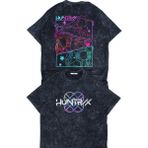 Fuddy Moda Unisex Karakterler Neon Sırt Baskılı Yıkamalı T-Shirt, Oversize Huntrix Kpop Temalı Vintage Tişört - Siyah - 2XL