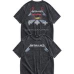 Fuddy Moda Unisex Master Of Puppets Sırt Baskılı Yıkamalı T-Shirt, Oversize Metallica Temalı Retro Tişört - Siyah - 3XL