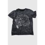 Fuddy Moda Unisex Me And Karma Baskılı Yıkamalı Tişört, Oversize Taylor Swift Baskılı Vintage T-Shirt - Siyah