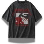 Fuddy Moda Unisex Metallica Kill Em All Baskılı Yıkamalı Tişört, Oversize Rock Band Temalı Vintage Tshirt - Siyah - XS