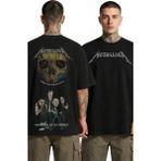 Fuddy Moda Unisex Metallica Now That We're Dead Sırt Baskılı Tişört, Oversize Rock Band Temalı Tshirt - Siyah - XL