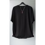 Fuddy Moda Unisex Oversize Basic Siyah-Beyaz Tişört, Geniş Kalıp Baskısız Düz T-Shirt - XL