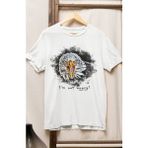 Fuddy Moda Unisex Oversize Kartal Baskılı T-Shirt I'm Not Angry Yazılı T-Shirt - Beyaz - 4XL