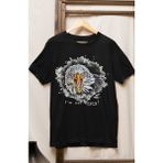 Fuddy Moda Unisex Oversize Kartal Baskılı T-Shirt I'm Not Angry Yazılı T-Shirt - Siyah - XS