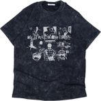 Fuddy Moda Unisex Right Place Wrong Person Yazılı Yıkamalı T-Shirt, Oversize Kpop Rm Temalı Vintage Tişört - Siyah - 2XL