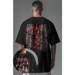 Fuddy Moda Unisex Slipknot 1999 Forever Sırt Baskılı Tişört, Oversize Rock Band Temalı Bisiklet Yaka T-Shirt - Siyah - 3XL