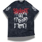 Fuddy Moda Unisex Slipknot Logo Kol Baskılı Yıkamalı T-Shirt, Oversize Rock Band Temalı Retro Tişört - Siyah - 4XL