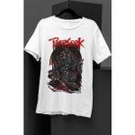 Fuddy Moda Unisex Special Design Guts Berserk Baskılı Tişört, Oversize Anime Baskılı T-Shirt - XS - Beyaz