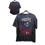 Fuddy Moda Unisex The Amazing Spiderman Sırt Baskılı Yıkamalı T-Shirt, Oversize Örümcek Baskılı Retro Tişört