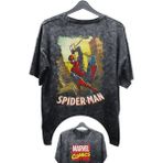 Fuddy Moda Unisex V2 Spider-Man Baskılı Yıkamalı Tişört, Oversize Marvel Comics Baskılı Vintage T-Shirt - XS - Siyah