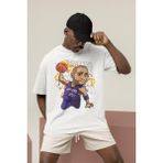 Fuddy Moda Unisex Vince Carter Baskılı T-Shirt Erkek-Kadın Basketbol Temalı T-Shirt - Beyaz - XS