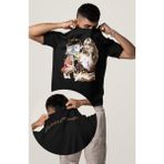 Fuddy Moda Unisex Vintage Espresso Ense Baskılı Tişört, Oversize Sabrina Carpenter Temalı T-Shirt - Siyah - 4XL