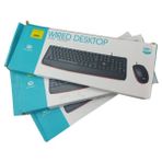 Fude 8500P Ingilizce USB Kablolu Q Klavye Mouse Seti Siyah (Kutu Hasarlı)