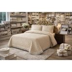 Fugo Concept Ultrasonic Microfiber Fransız Dantelli Çift Kişilik Lüks Yatak Örtüsü - Yastık Kılıfı Dahil - Bej - 240 x 260 cm