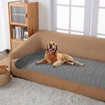 fuguitex Su geçirmez Köpek Yatak Örtüsü Evcil Hayvan Mobilyaları Yatak Kanepe Kanepe için Köpek Battaniyesi Ters Çevrilebilir Keten Doku (30 "* 70", Koyu Gri + Açık Gri)