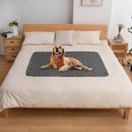 fuguitex Su geçirmez Köpek Yatak Örtüsü Evcil Hayvan Mobilyaları Yatak Kanepe Kanepe için Köpek Battaniyesi Ters Çevrilebilir Keten Doku (40 "* 50", Koyu Gri + Koyu Gri)