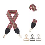 FUHAI-666 Çanta Askıları Sling Çanta Askısı Jakarlı Dokuma 5CM Genişleyen Desenler Omuz Renkli Ayarlanabilir Crossbody Bant Çanta Kemer Ayarlanabilir Çanta Askıları, Ke94-a8-p1, Light Gold Buckle