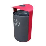 FUHAI-666 dış mekan çöp kutusu, dış mekanlar için çöp kutusu, ticari metal teneke, üst kül tablası ve çıkarılabilir iç kova, modern konteyner geri dönüşüm için