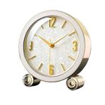 FUHAI-666 Masa saatleri lüks masa saatleri oturma odası modern sessiz çalışma masası saatleri minimalist retro ev kültürü yazı masası saati (beyaz)