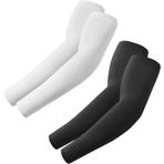 fuinloth Oyun Kollukları, Kol Manşetleri Kol Koruyucu Kadın/Erkek için, Voleybol, Basketbol, Spor Kolları, 2 çift - siyah + beyaz, Ölçü Birimi