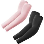 fuinloth Oyun Kollukları, Kol Manşetleri Kol Koruyucu Kadın/Erkek için, Voleybol, Basketbol, Spor Kolları, 2 çift - siyah + pembe, Ölçü Birimi