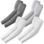 fuinloth Oyun Kollukları, Kol Manşetleri Kol Koruyucu Kadın/Erkek için, Voleybol, Basketbol, Spor Kolları, 4 çift – 2 beyaz + koyu gri + açık gri, Ölçü Birimi