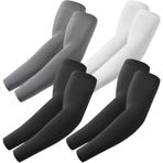 fuinloth Oyun Kollukları, Kol Manşetleri Kol Koruyucu Kadın/Erkek için, Voleybol, Basketbol, Spor Kolları, 4 çift - 2 siyah + koyu gri + beyaz, Ölçü Birimi