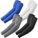 fuinloth Oyun Kollukları, Kol Manşetleri Kol Koruyucu Kadın/Erkek için, Voleybol, Basketbol, Spor Kolları, 4 çift - siyah + beyaz + koyu gri + mavi, Ölçü Birimi