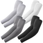 fuinloth Oyun Kollukları, Kol Manşetleri Kol Koruyucu Kadın/Erkek için, Voleybol, Basketbol, Spor Kolları, 4 çift - siyah + koyu gri + açık gri + beyaz, Ölçü Birimi