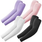 fuinloth Oyun Kollukları, Kol Manşetleri Kol Koruyucu Kadın/Erkek için, Voleybol, Basketbol, Spor Kolları, 4 çift - Siyah+Beyaz+Lila+Pembe, Ölçü Birimi