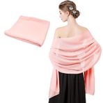 FUIPVGI Şal Stola, Stola bayan, şifon şallar, gece elbisesi için şal, pashmina şallar, kutlama kürkü, gece elbisesi, pashmina şallar, elbiseler, düğün, nedime elbiseleri için ( Pink, standart