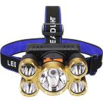 Fuji 150W Ultra Güçlü LED Şarjlı 5 LED 5x Cree LED Kafa Feneri Avcı Feneri Balıkçı Kamp Feneri