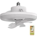 Fuji Led 360 Derece Dönen Tavan Vantilatörü 3 Renk Işık E27 Akıllı Fan Uzaktan Kumandalı