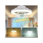 Fuji Led Sarhoş 360 Derece Dönen Tavan Vantilatörü 3 Renk Işık E27 Akıllı Fan Uzaktan Kumandalı