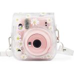 Fujifilm Instax mini 11/9/8 için Kamera Kılıfı PVC Çiçek (Yurt Dışından) - Beyaz