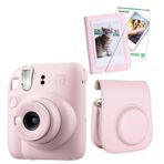 Fujifilm Instax Mini 12 10 Filmli Mini Albüm ve Deri Kılıflı Pembe Fotoğraf Makinesi