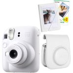 Fujifilm Instax Mini 12 20 Filmli Mini Albüm ve Deri Kılıflı Beyaz Fotoğraf Makinesi
